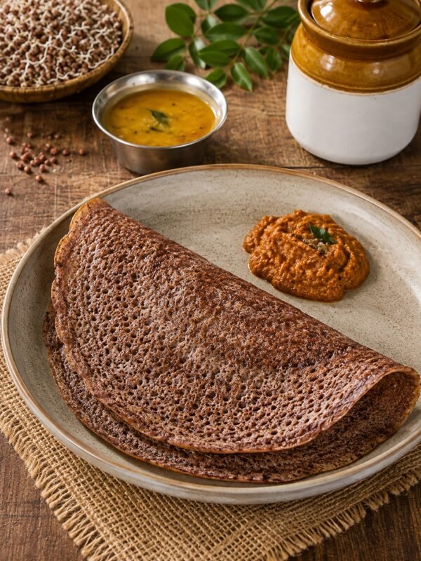 sprouted ragi dosa
